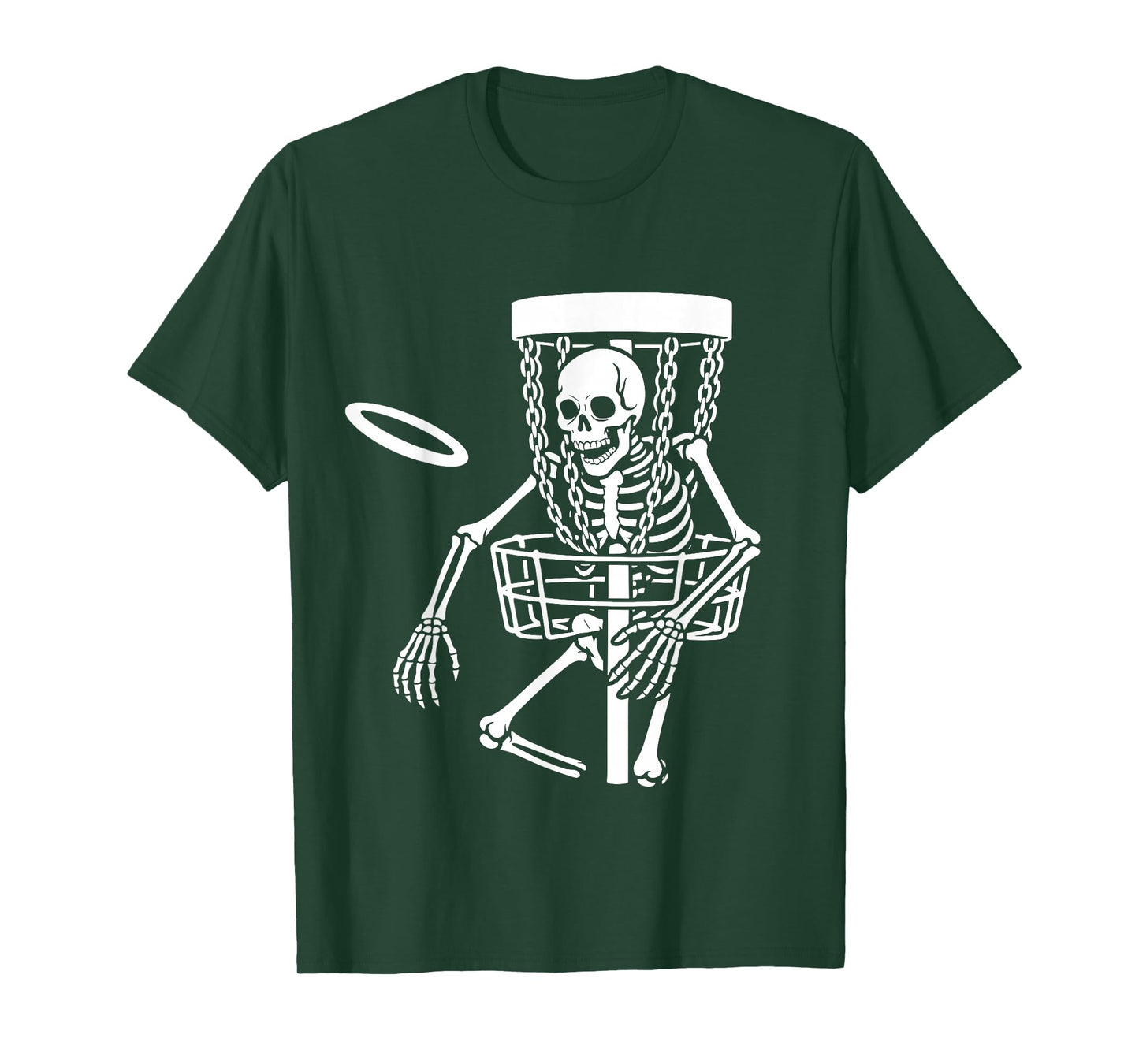 Spooky Disc Golfing Skeleton Halloween Disc Golf Lovers T-Shirt