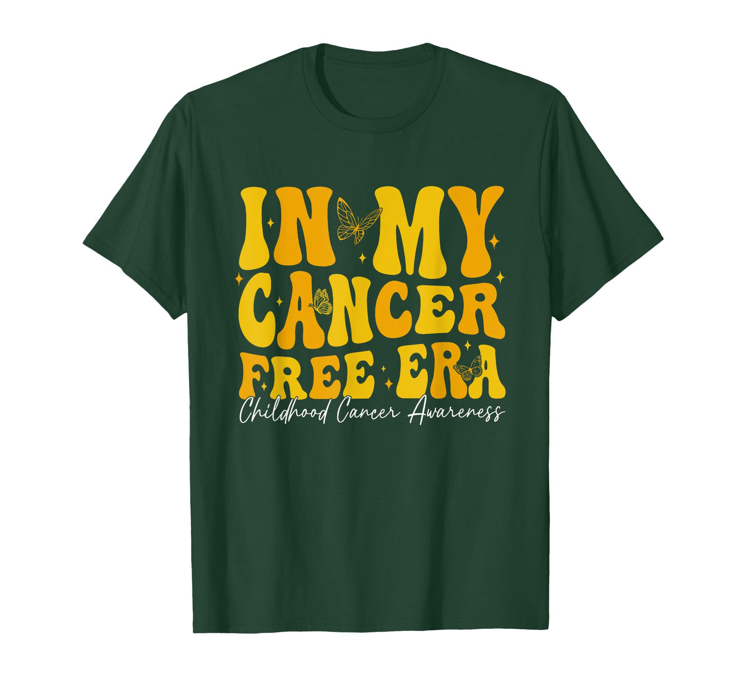 In My Cancer Free Era Childhood Cancer Awareness Gold Ribbon T-Shirt
