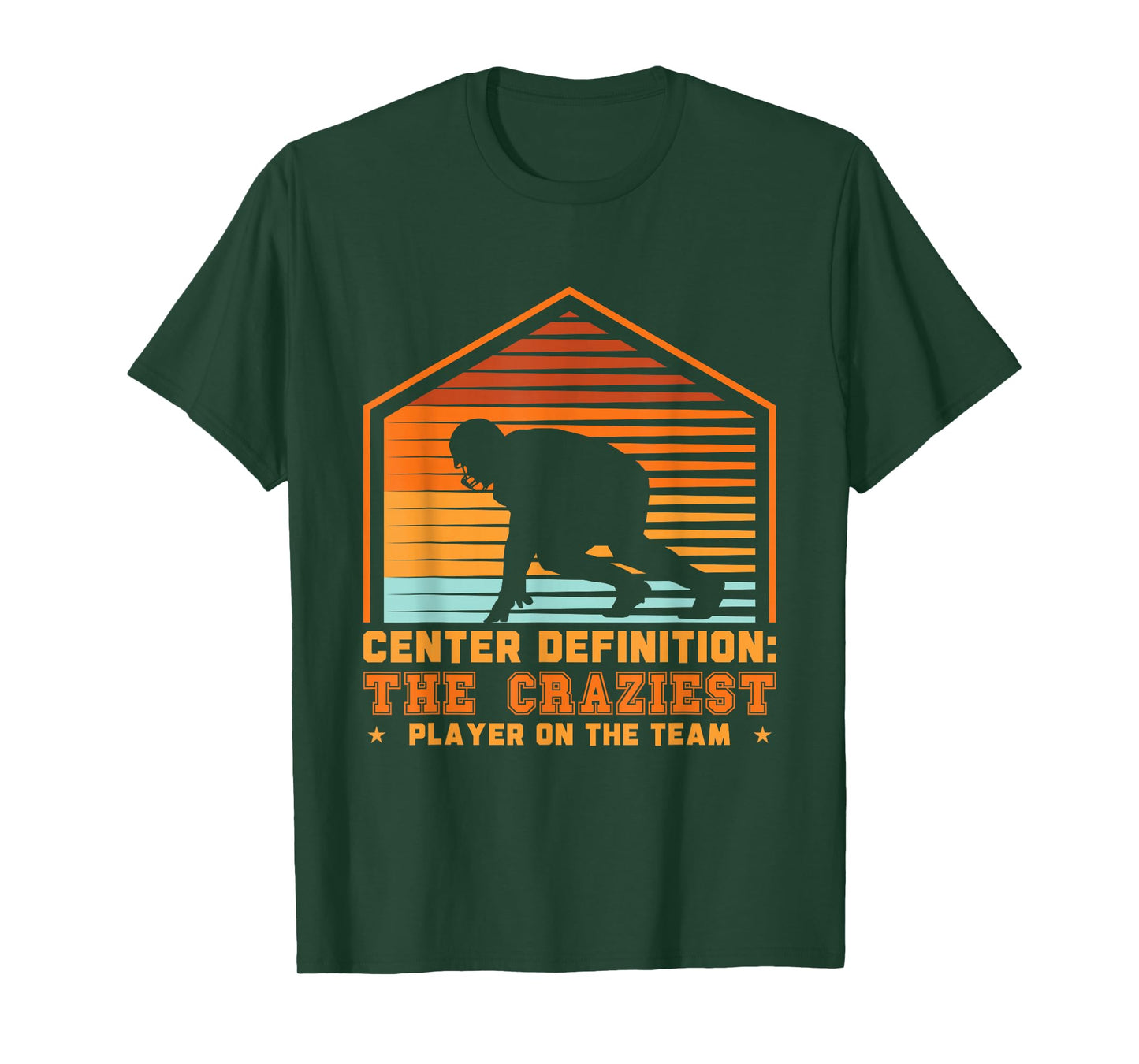Football Center Definition Funny Lineman Retro Sports T-Shirt