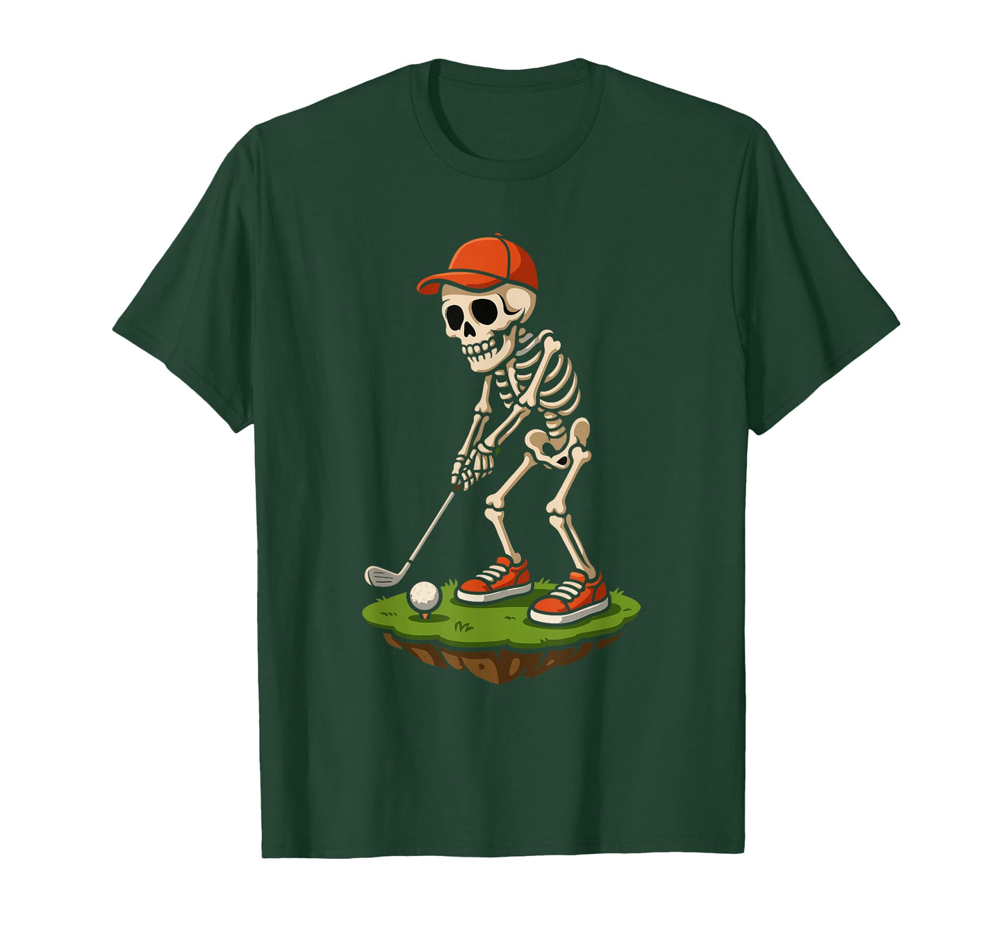 Skeleton Golf Halloween Golfer Player Golfing Sport Men Boys T-Shirt