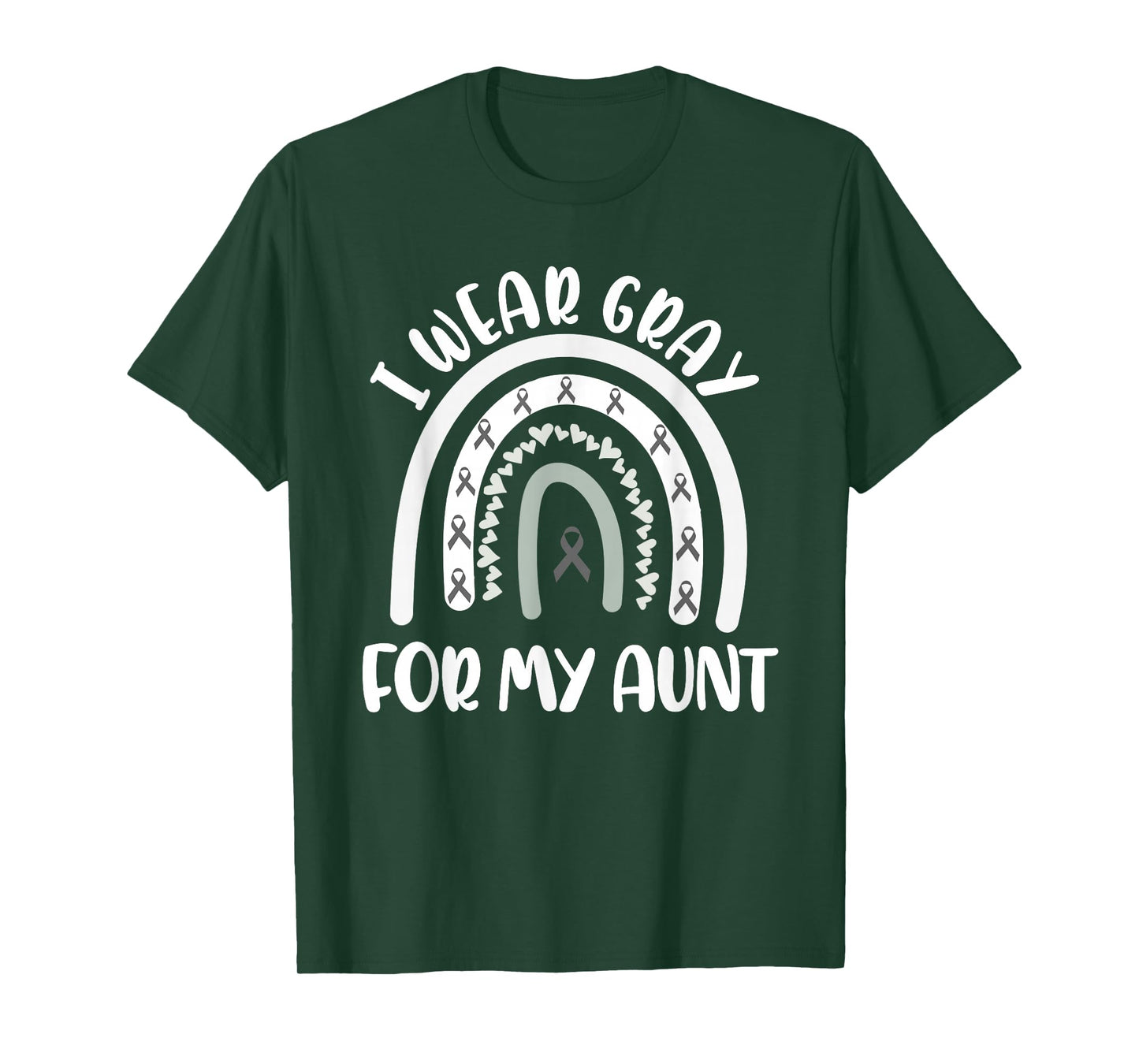 Brain Tumor Cancer Support Awareness I Wear Gray For My Aunt T-Shirt
