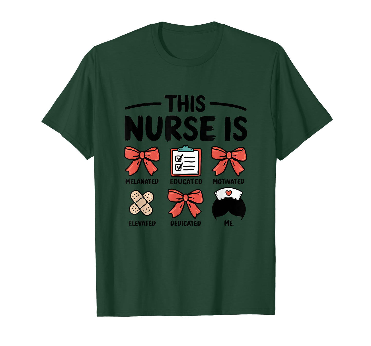 Black Strong Nurse Afro Girl Melanin African American Wowen T-Shirt