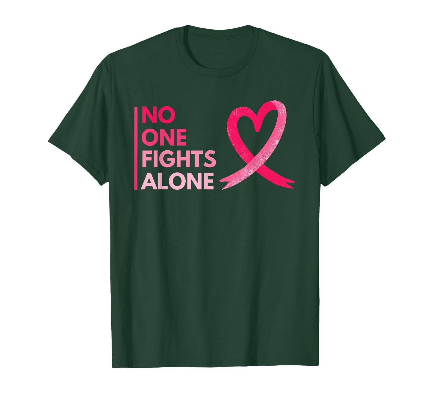 No One Fights Breast Cancer Alone Breast Cancer Awareness T-Shirt