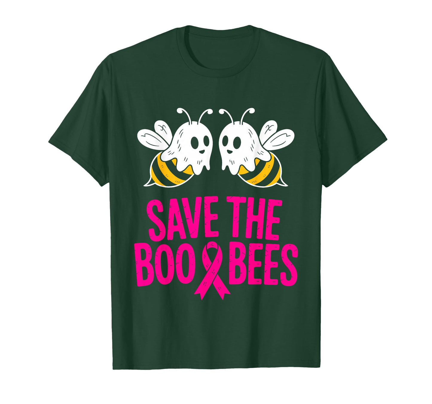 Save The Boo Bees Funny Ghost Bee Breast Cancer Awareness T-Shirt