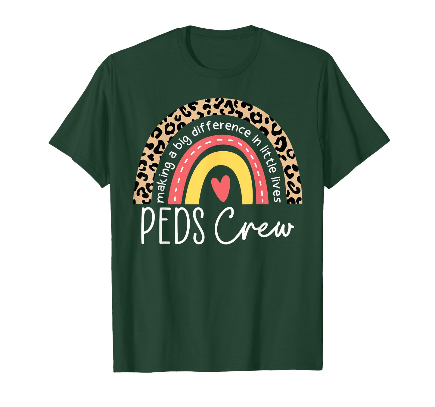 Pediatric Crew Peds Nurse Leopard Rainbow PICU Nurses T-Shirt