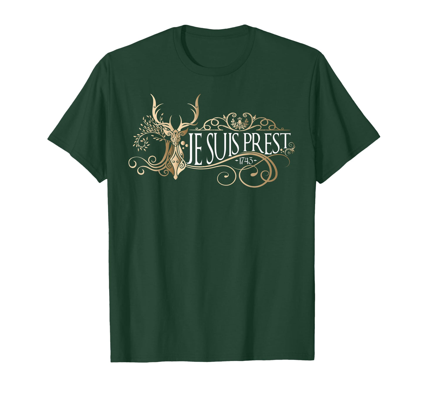 Je Suis Prest | Beige Deer | Scottish Gift T-Shirt