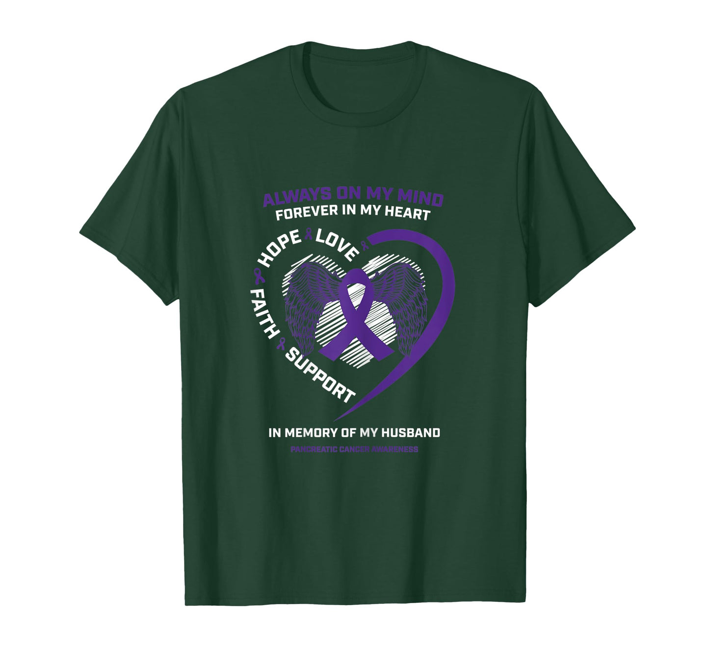 Womens Gifts Loving Memory Of Husband Pancreatic Cancer Awareness T-Shirt