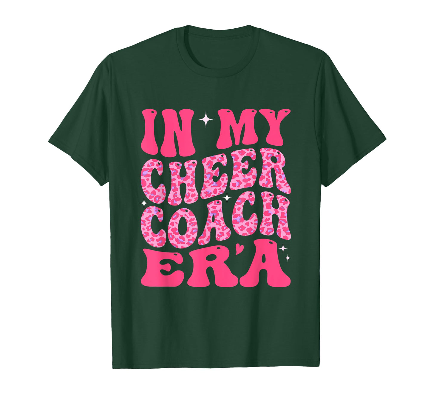 In My Cheer Coach Era Groovy Pink Leopard Women Men T-Shirt