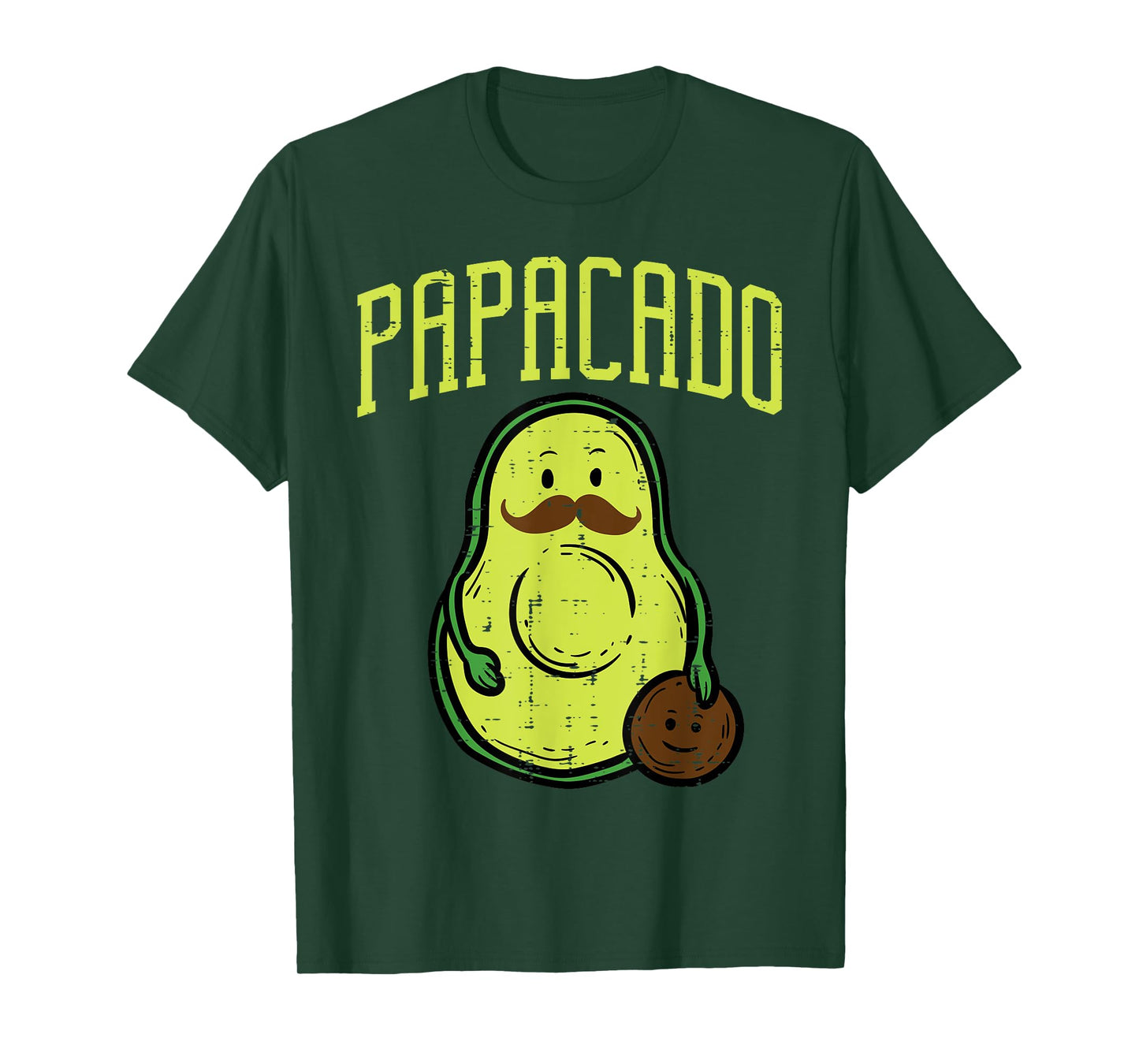 Fathers Day Papacado Papa Avocado Funny Vegan Guacamole Dad T-Shirt