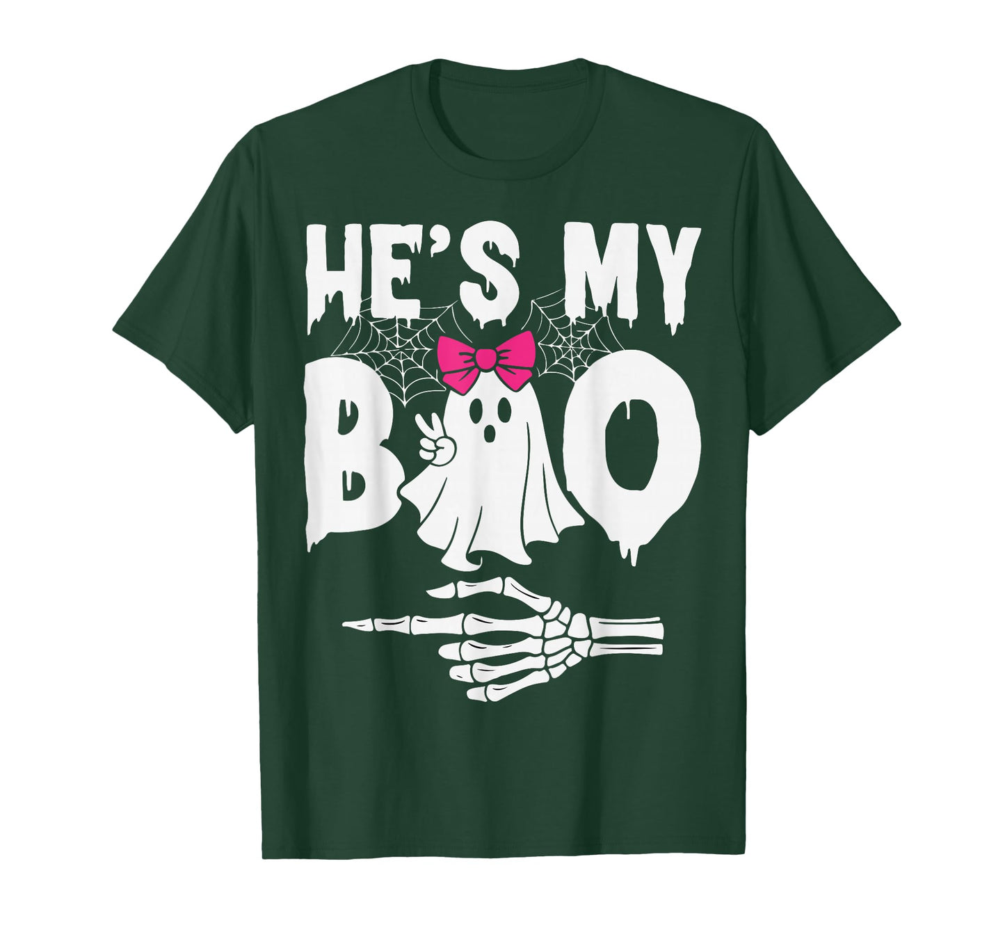 He's My Boo Funny Matching Couples Halloween Ghost Costume T-Shirt