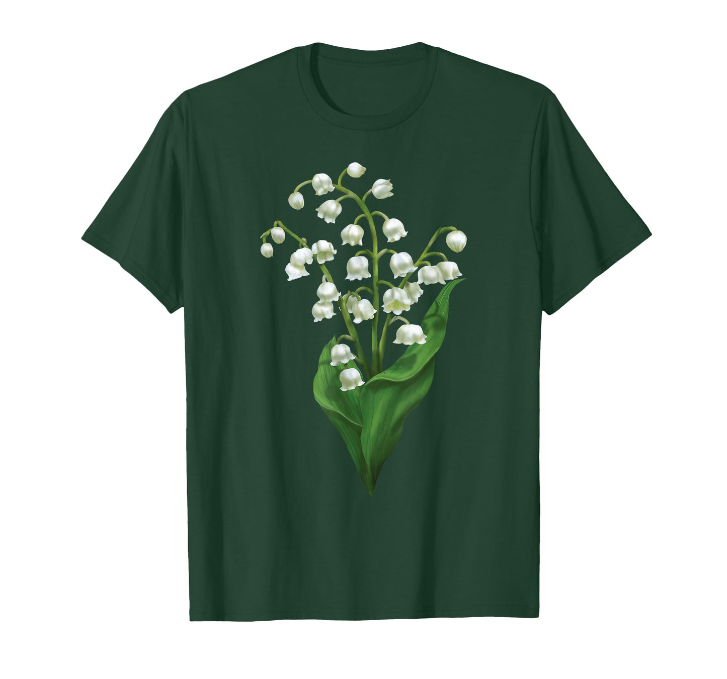 White Lily Of The Valley Spring Flower Watercolor T-Shirt