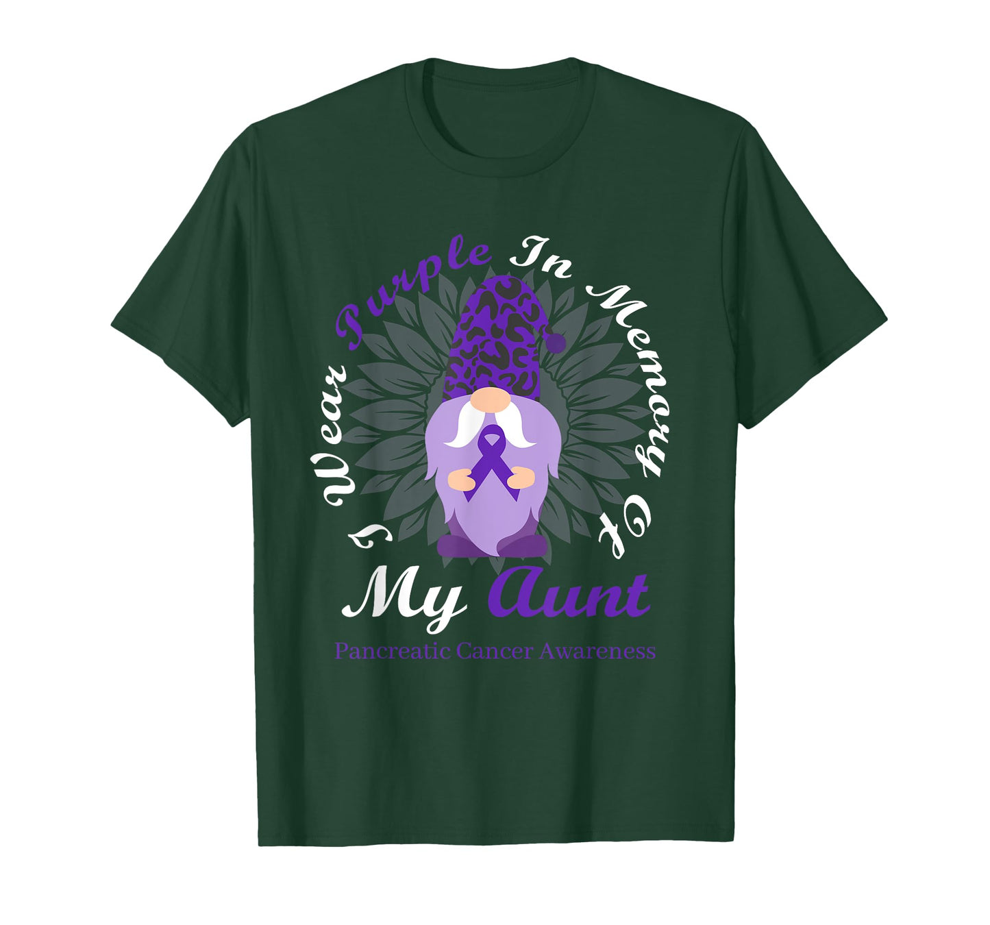 I Wear Purple In Memory Of My Aunt Pancreatic Cancer T-Shirt