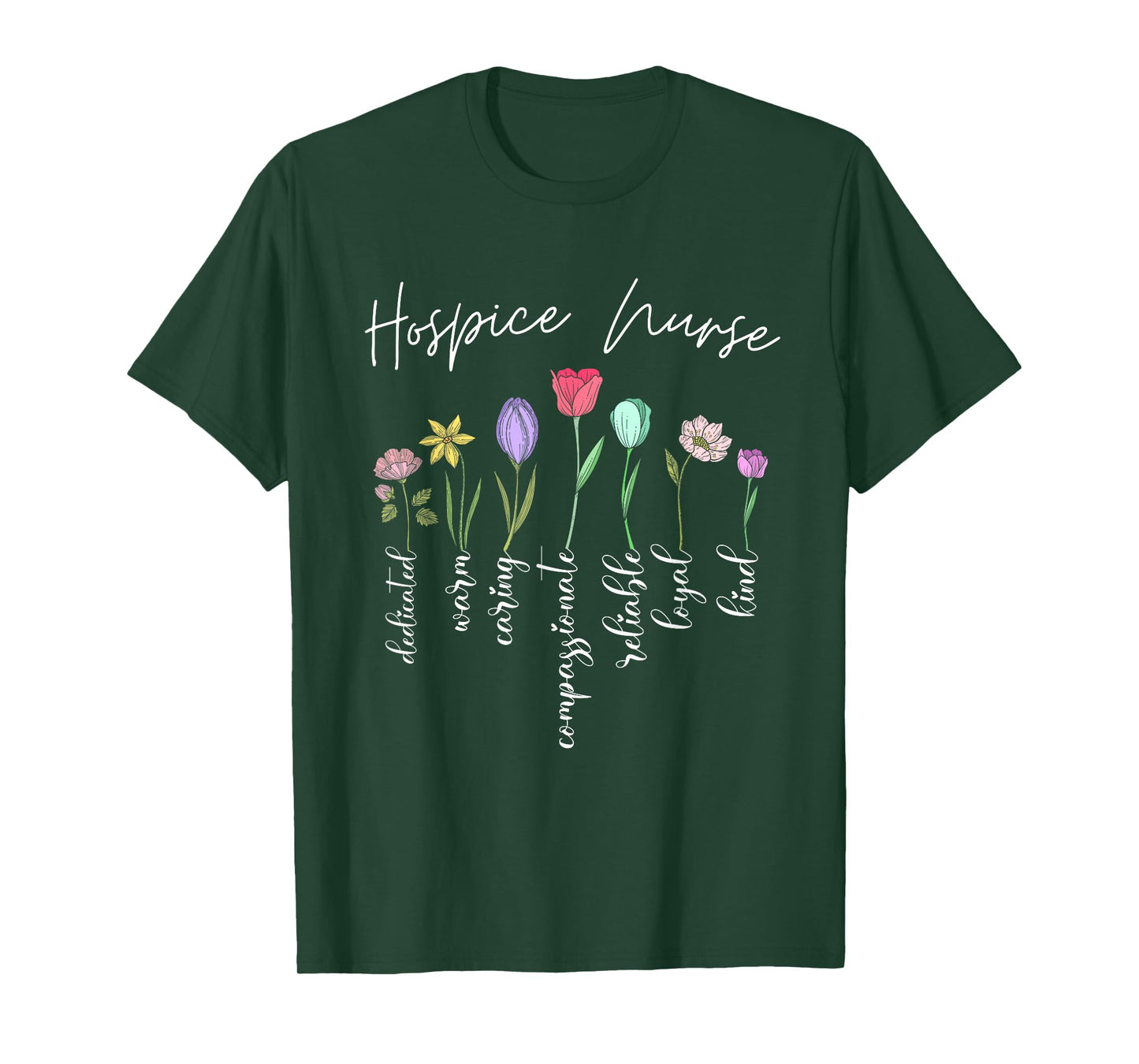 Hospice nurse for girls women flowers Hospice nurse floral T-Shirt