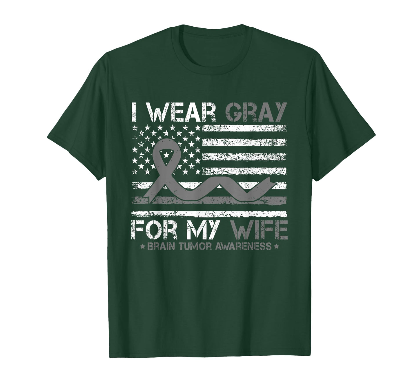 I Wear Gray For My Wife Brain Tumor Awareness For Husband T-Shirt