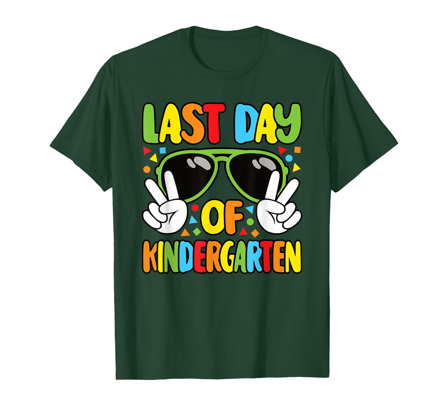 Funny Groovy Last Day Of Kindergarten Teacher Men Boys Kids T-Shirt