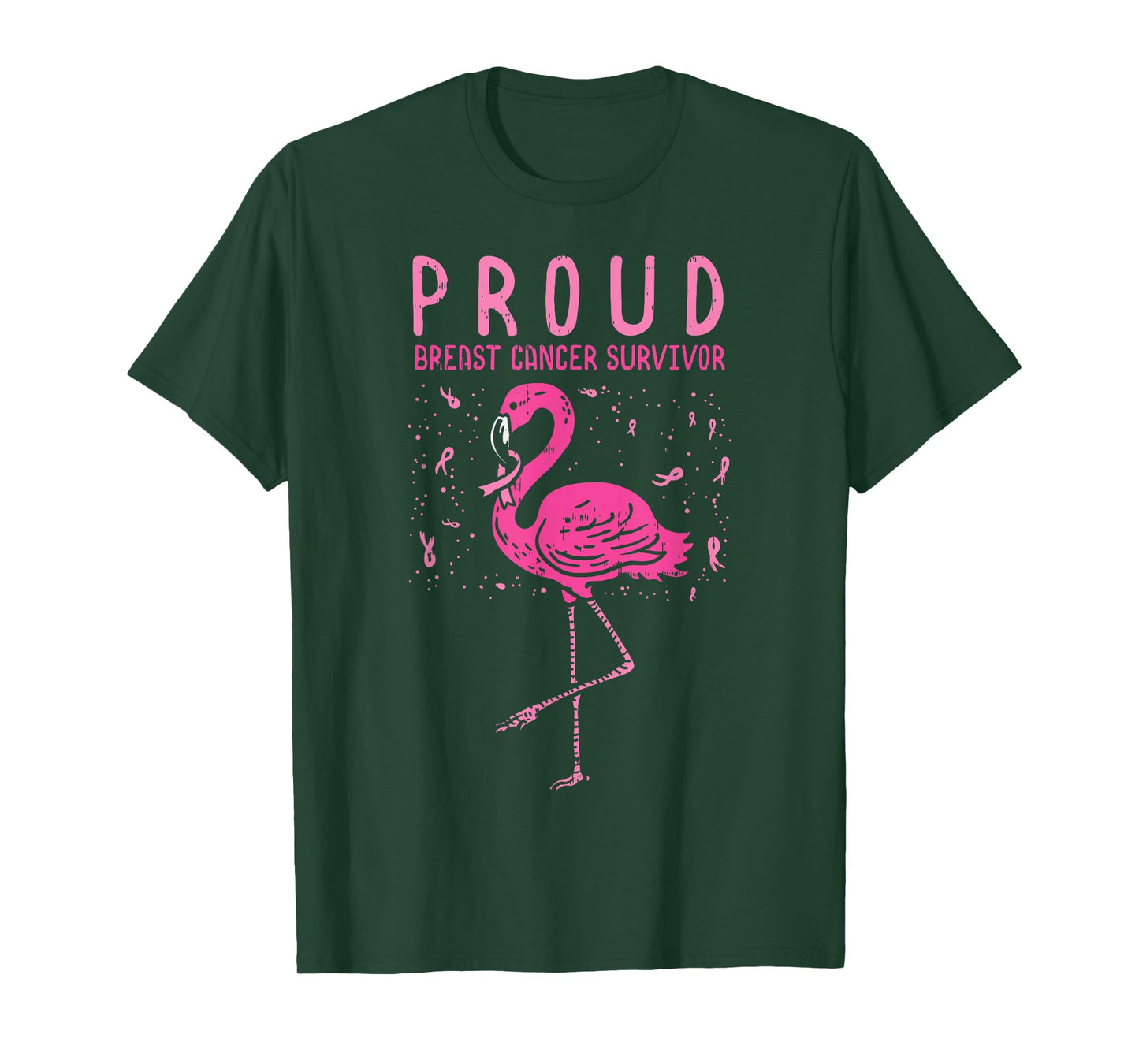 Proud Survivor Flamingo Pink Breast Cancer Awareness Gift T-Shirt