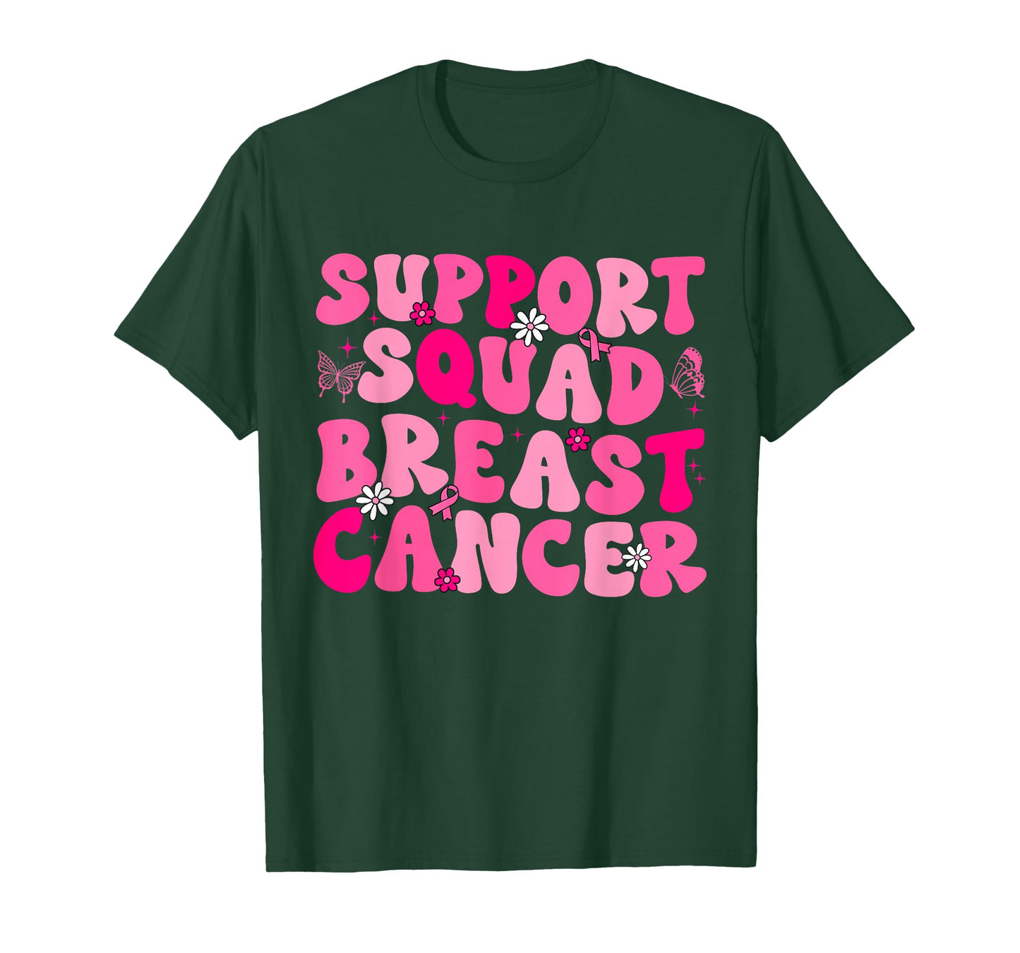 Breast Cancer Support Squad For Women Mom Mother Era Groovy T-Shirt