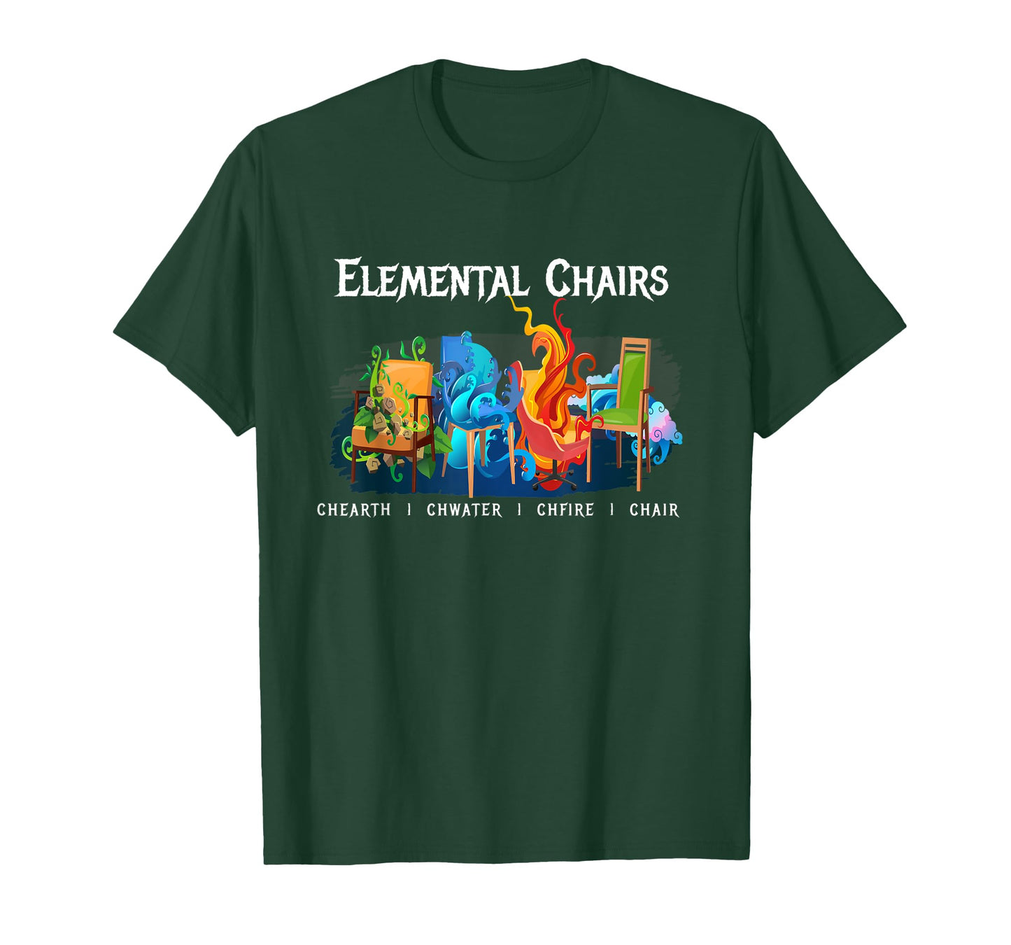 Elemental Chairs I Elements Chair Armchair Funny Fun T-Shirt