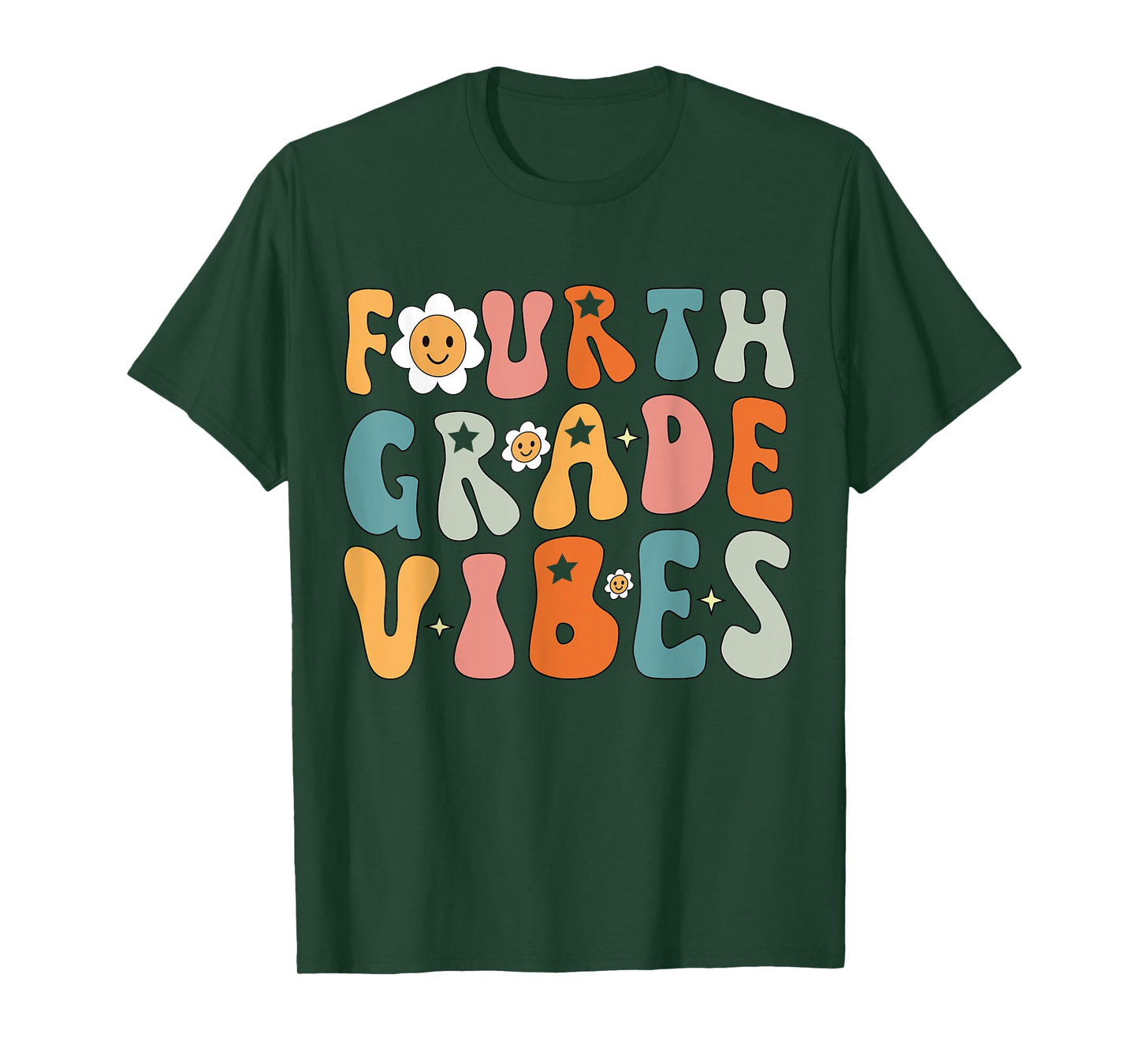 Fourth Grade Vibes, 4th Grade Team Retro 1st Day of School T-Shirt