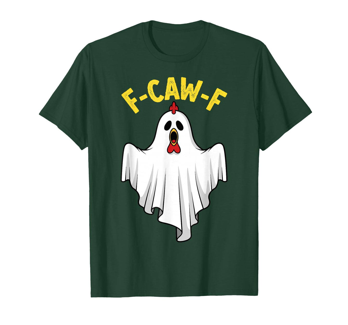 Funny Halloween Chicken Ghost Costume F-Caw-F T-Shirt