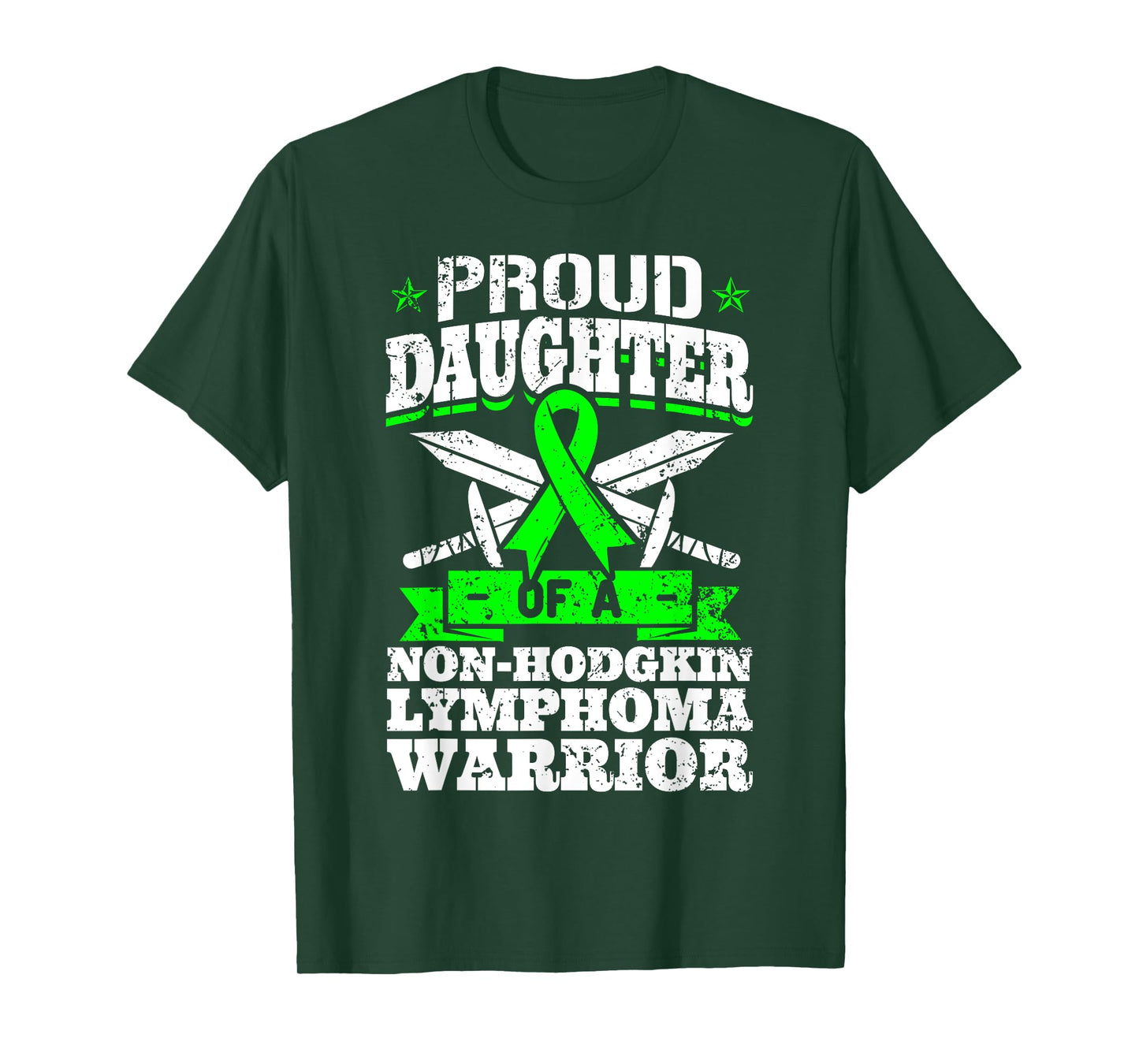 Non-Hodgkin Lymphoma Daughter Proud Daughter T-Shirt - Black, Women's, Small, Short Sleeve, Classic Fit, Crew Neck, Modern, Graphic Design (Awareness Ribbon), Non-Hodgkin Lymphoma Awareness