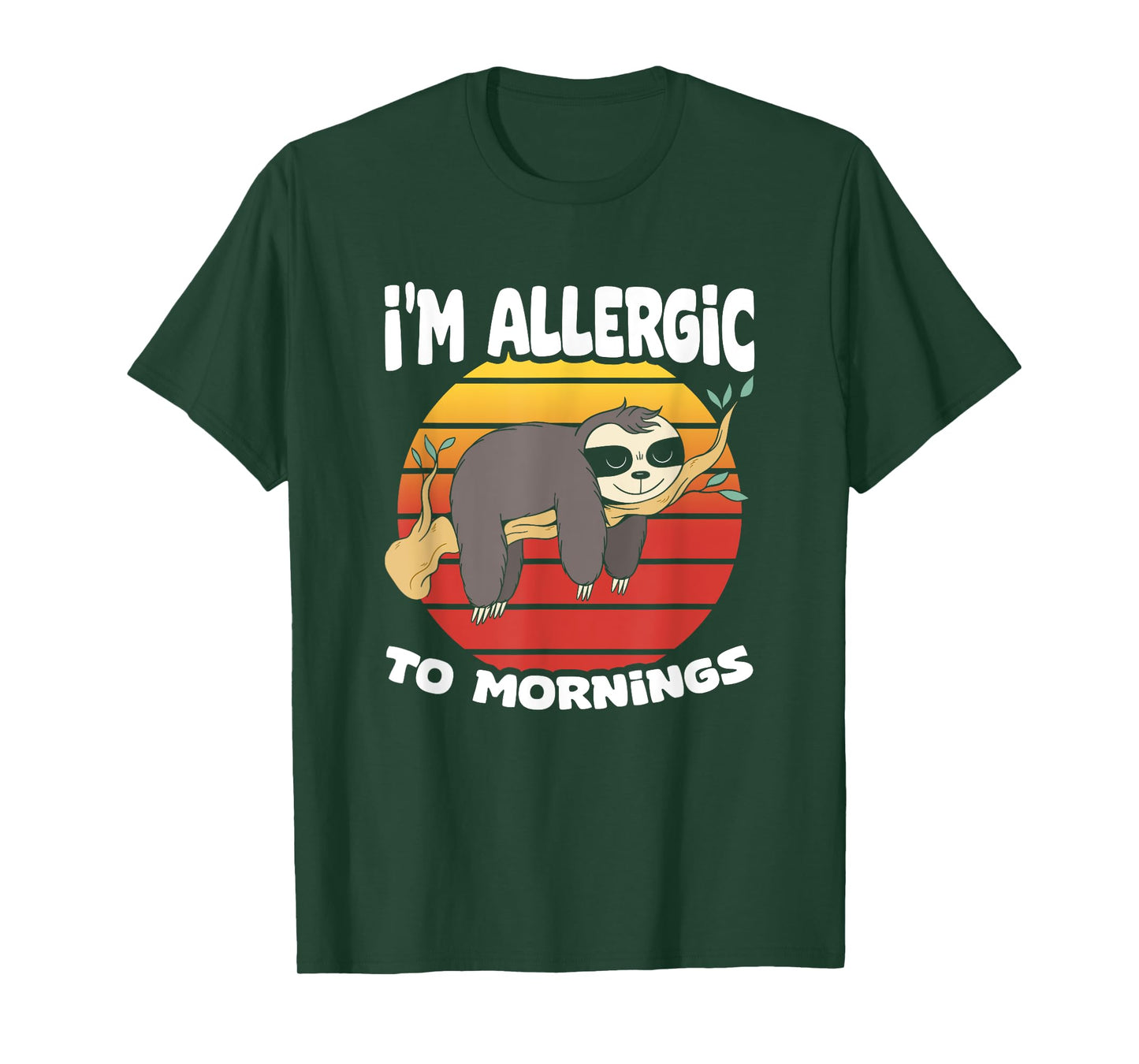 Allergic To Mornings Sloth Animal Sloths Lover Vintage Sloth T-Shirt
