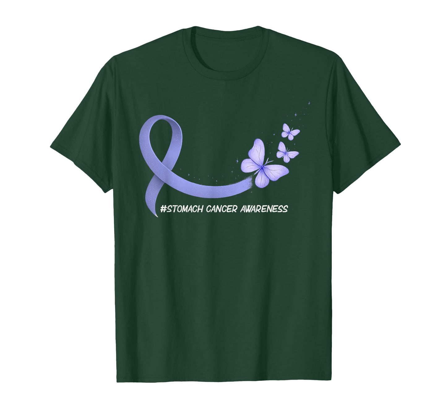 Stomach Cancer Awareness Ribbon Periwinkle Blue Womens Girls T-Shirt