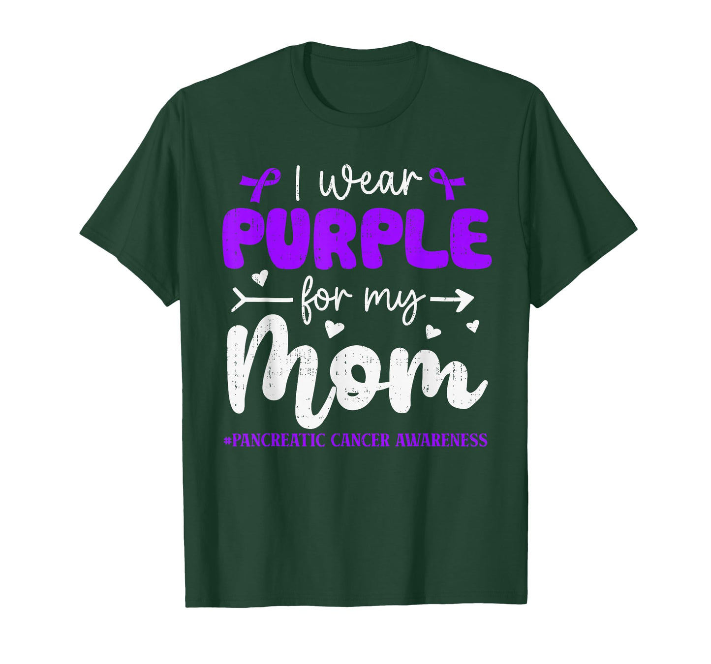 I Wear Purple for Mom Pancreatic Cancer Awareness Family T-Shirt