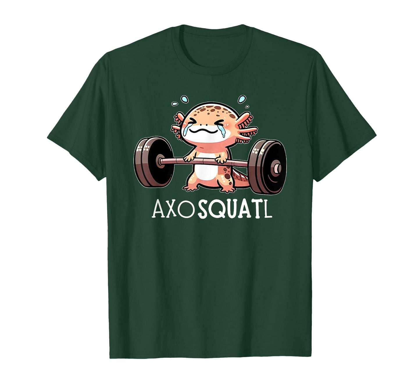 axolotl kawaii weightlifting fitness workout funny axosquatl T-Shirt