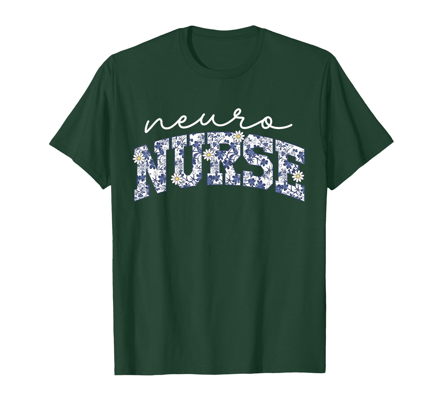 Retro Floral Neuro Nurse Neurology Neurologist RN Nurse Week T-Shirt