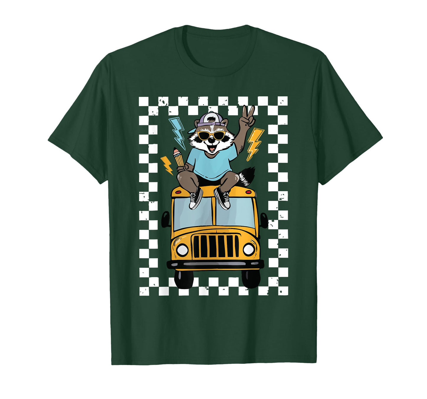 Raccoon First Day of School Boys Kids Funny Back To School T-Shirt