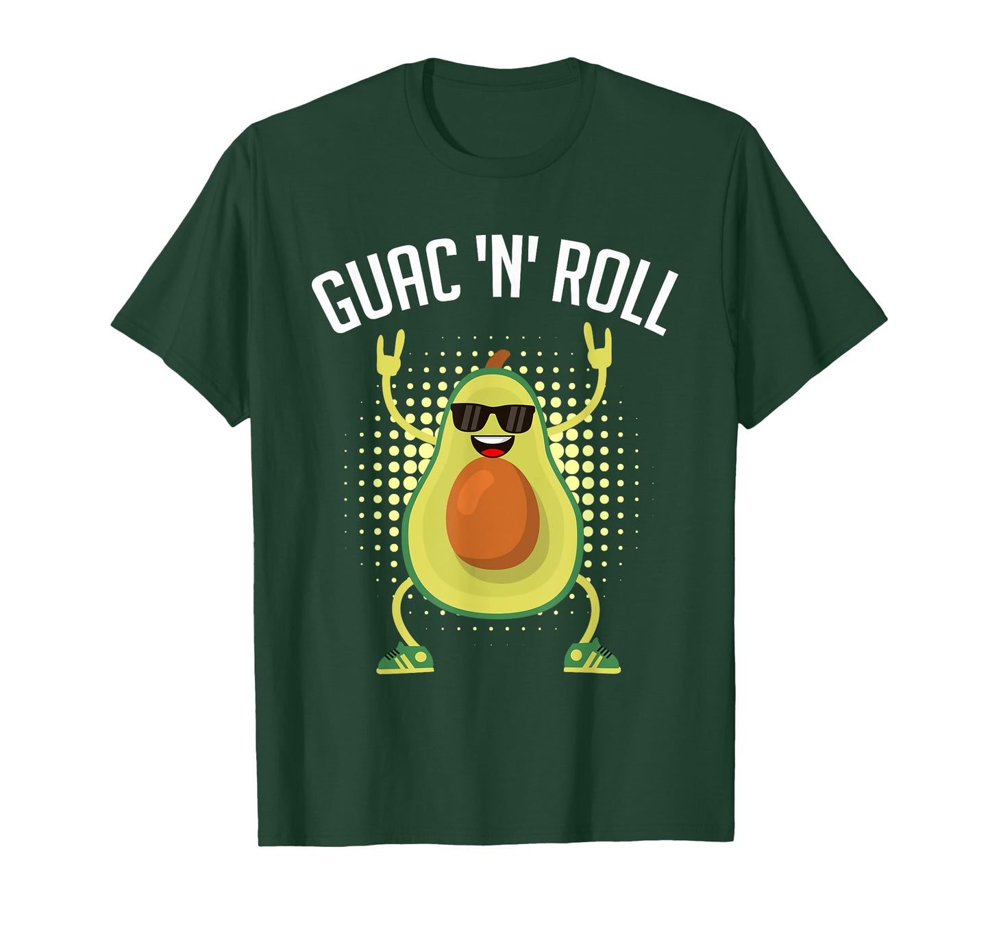 Funny Vegan Design Guac n Roll Rocker Guacamole T-Shirt