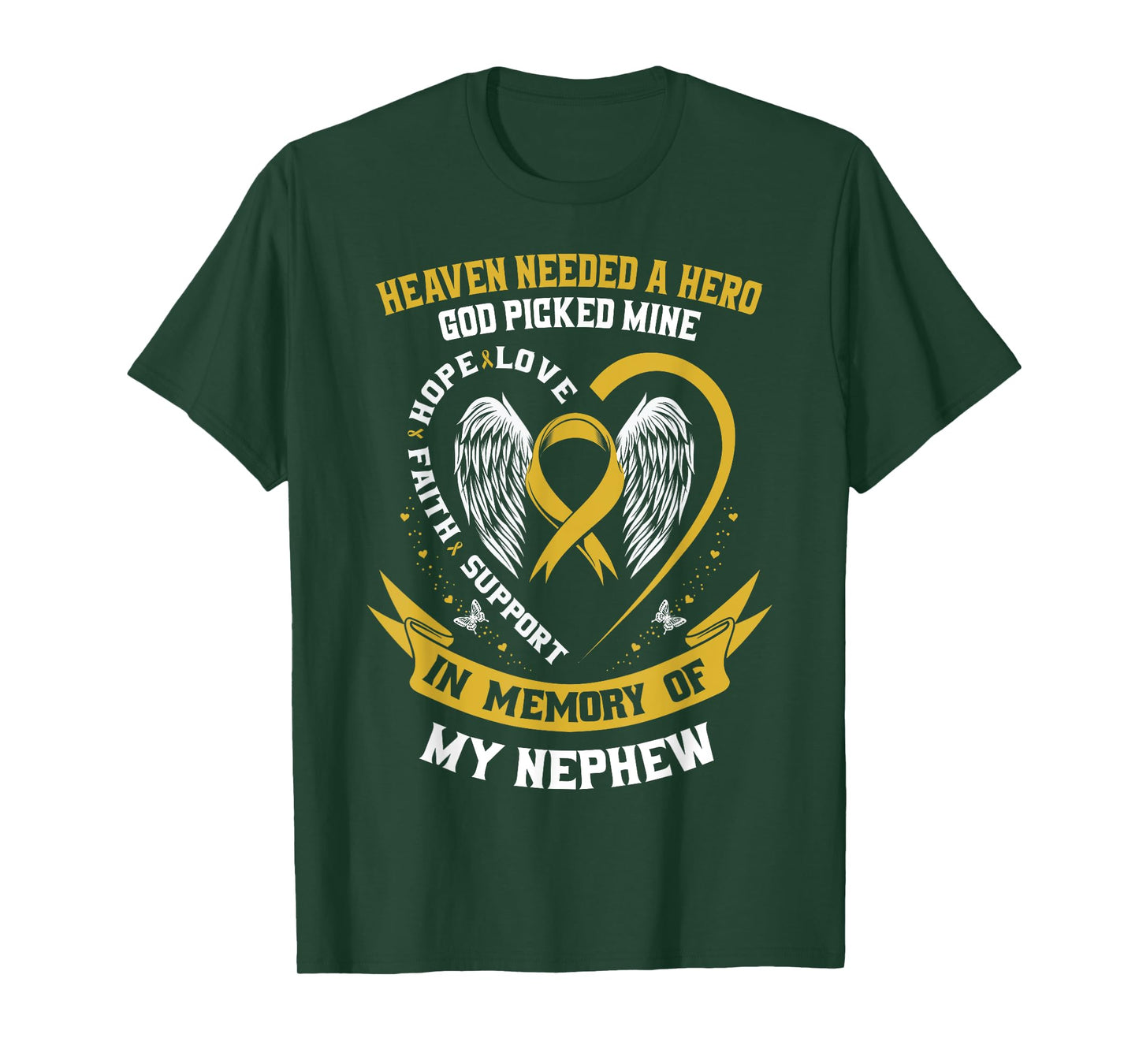 Gold In Memory of Nephew Childhood Cancer Awareness Shirts T-Shirt