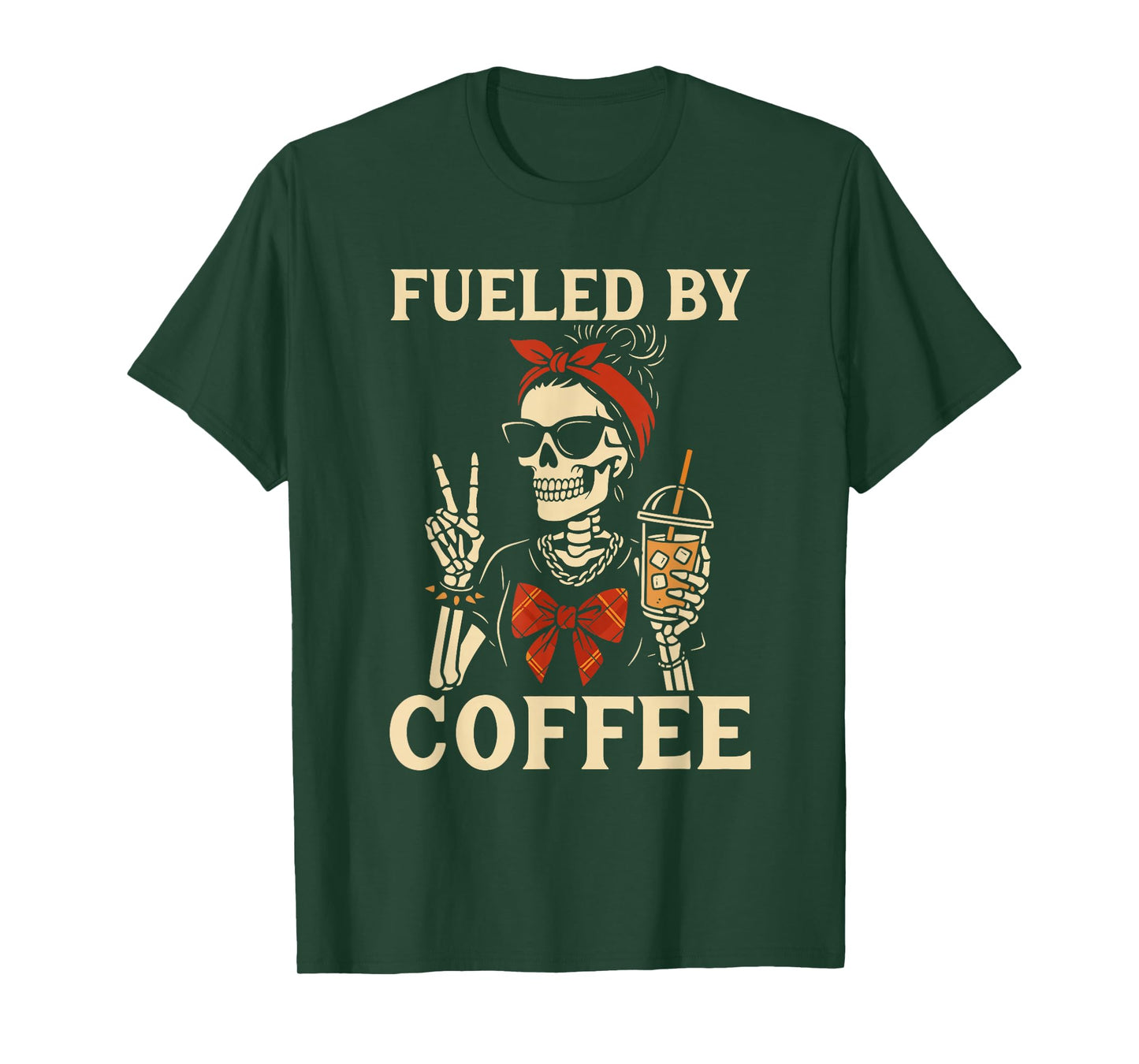 Funny Skeleton Girl Coffee Lover Caffeine Halloween T-Shirt