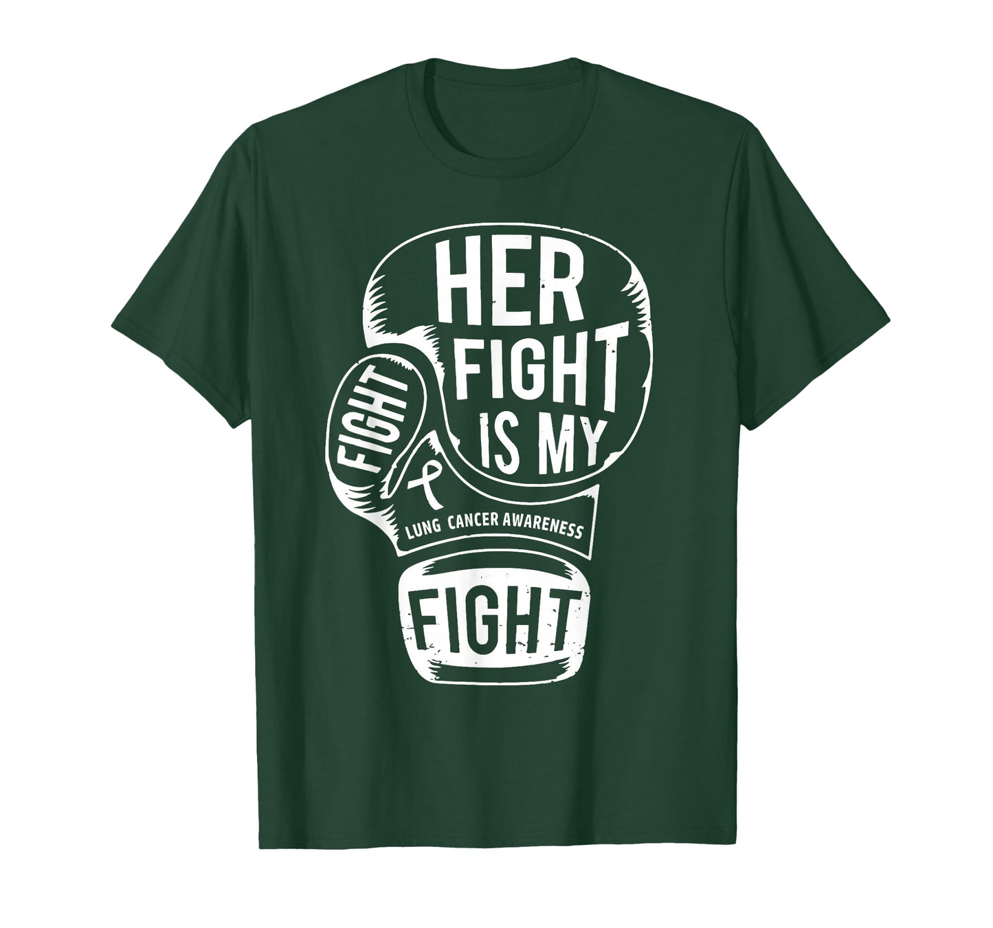 Her Fight is My Fight Lung Cancer Awareness Boxing Glove T-Shirt