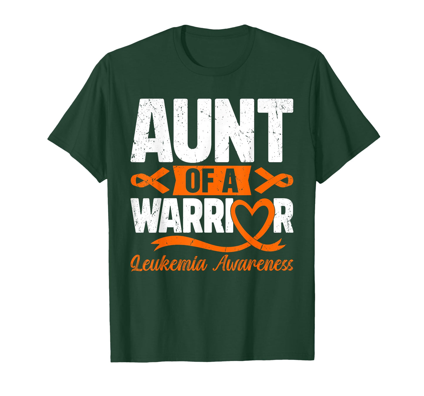 Aunt Of A Warrior Leukemia Awareness Orange Ribbon T-Shirt