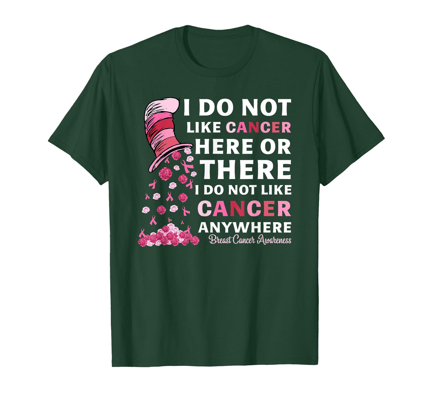 Breast Cancer Awareness Tee I Do Not Like Cancer Here Or There I Do Not Like Cancer Women's Black Modern Classic T-Shirt Small