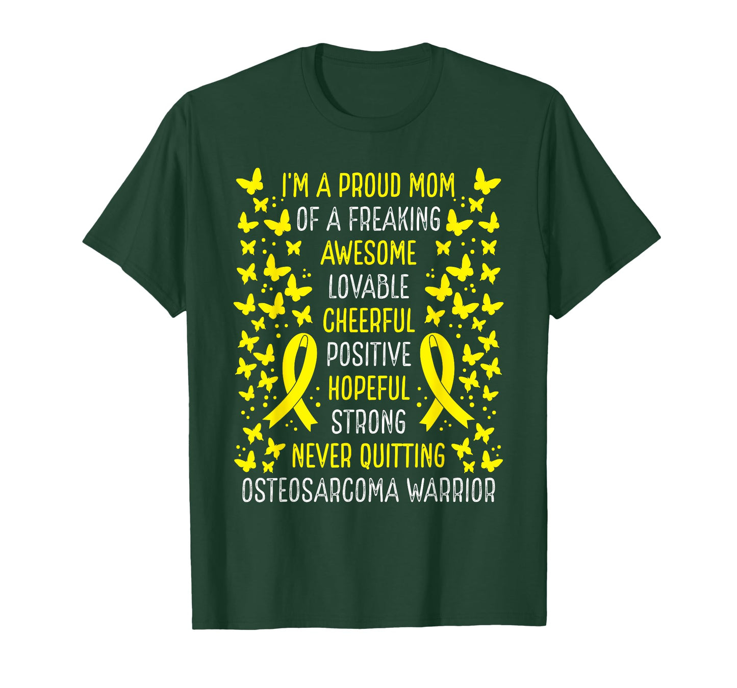 Proud Mom of Osteosarcoma Warrior Awareness Ribbon T-Shirt