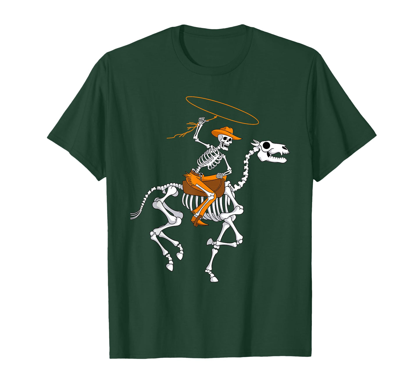 Funny Halloween Skeleton Cowboy Horse Costume T-Shirt
