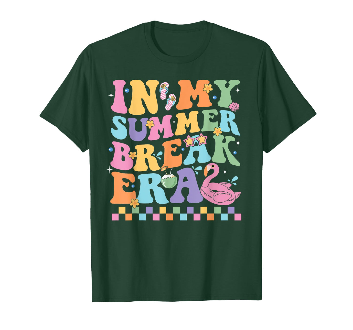 Groovy In My Summer Break Era Teacher Summer Break Vacation T-Shirt