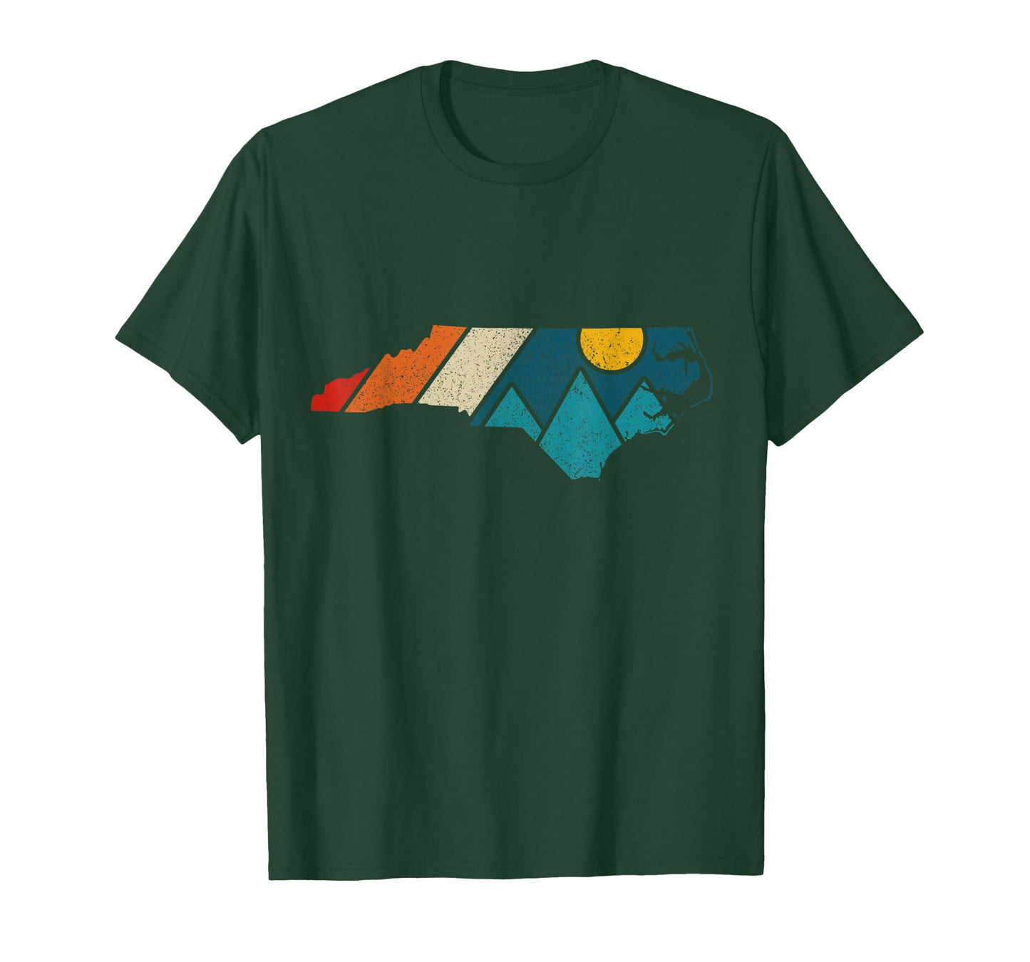 North Carolina Vintage State Map Mountains Hiking Pride Gift T-Shirt