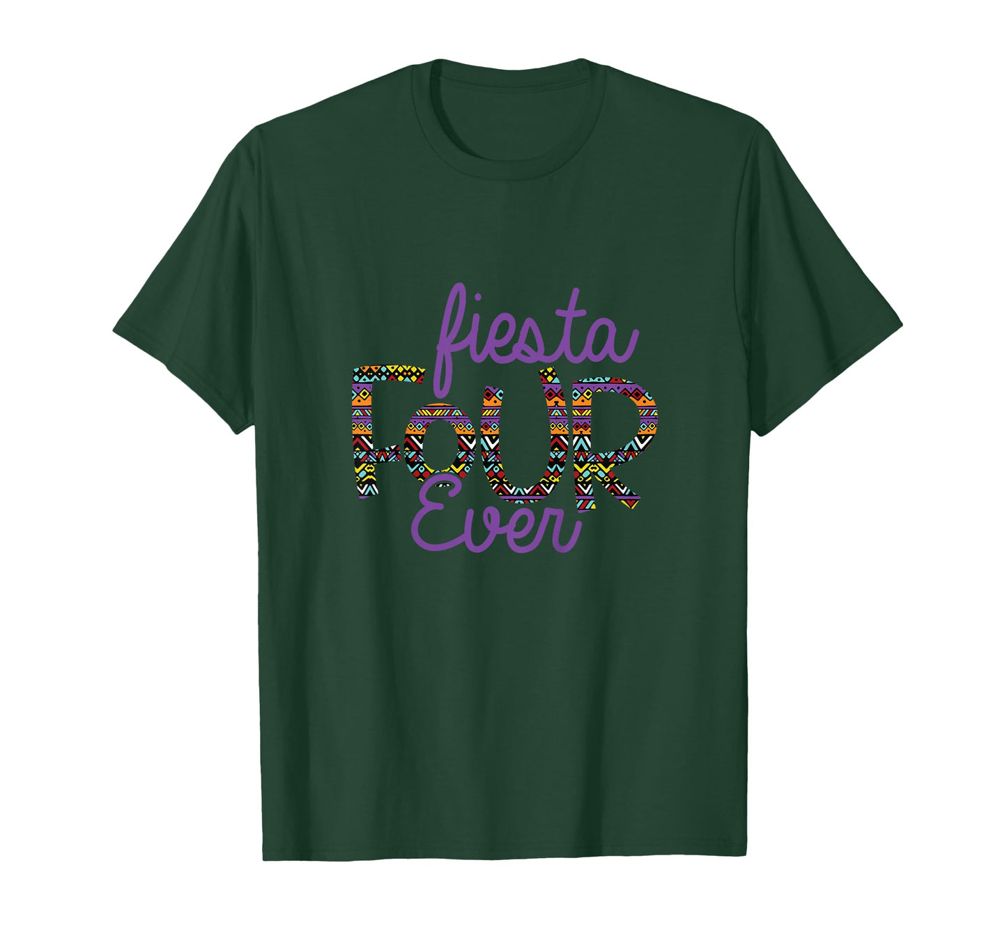 Fiesta Four Ever Taco Tuesday 4th Birthday 4 Years Serape T-Shirt