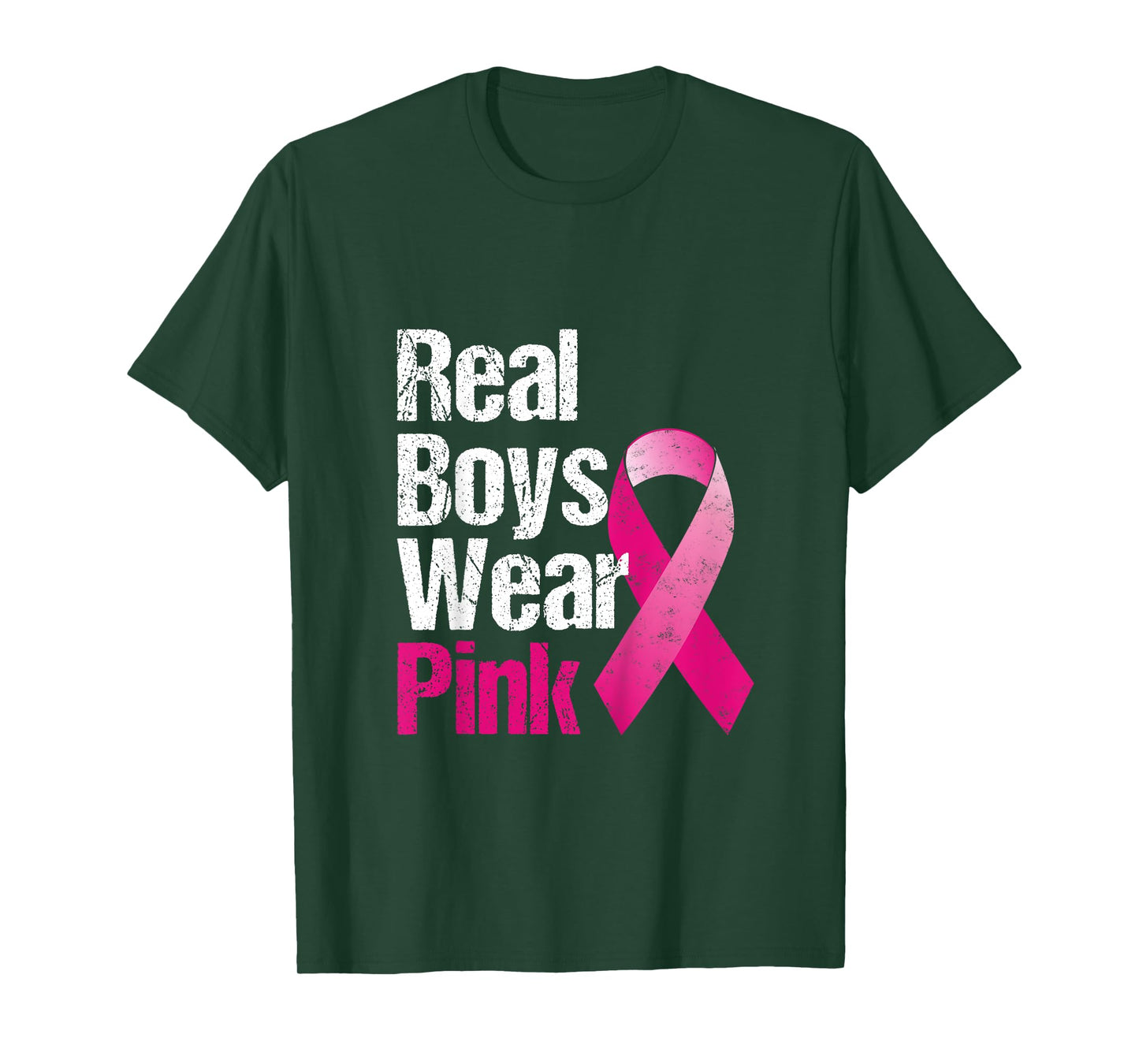 Kids Breast cancer for kids Real Boys Wear Pink Ribbon T-Shirt