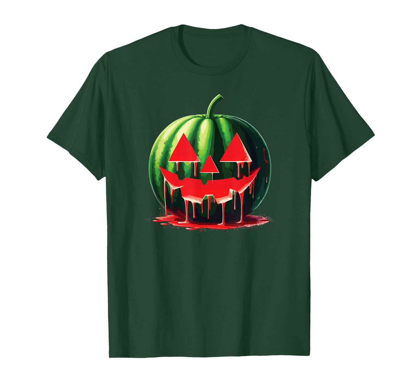 Spooky Summer Food Dripping Watermelon Jack O Lantern Men Women T-Shirt