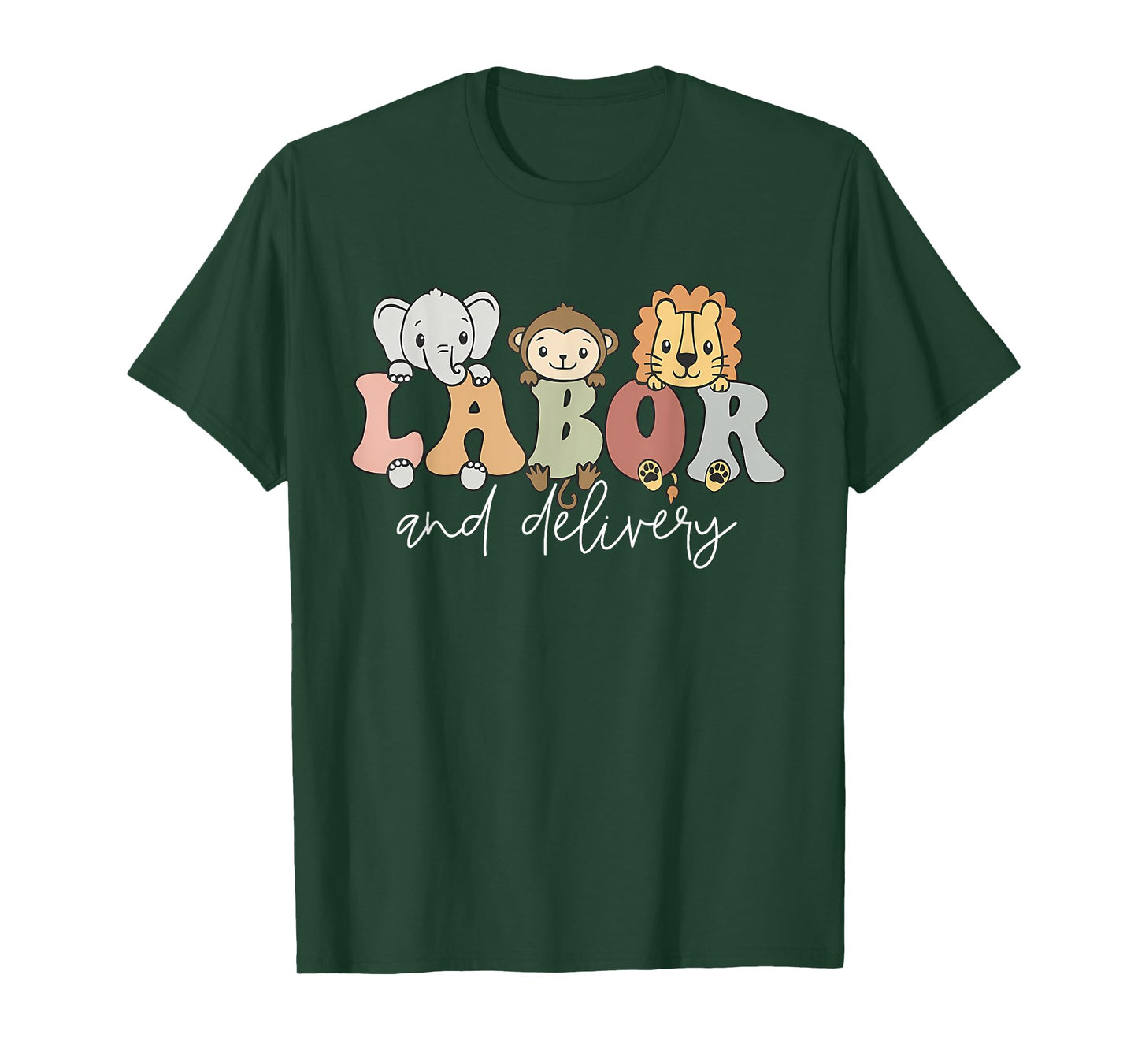 Funny Cute Safari Baby Animals Labor And Delivery Nurse T-Shirt