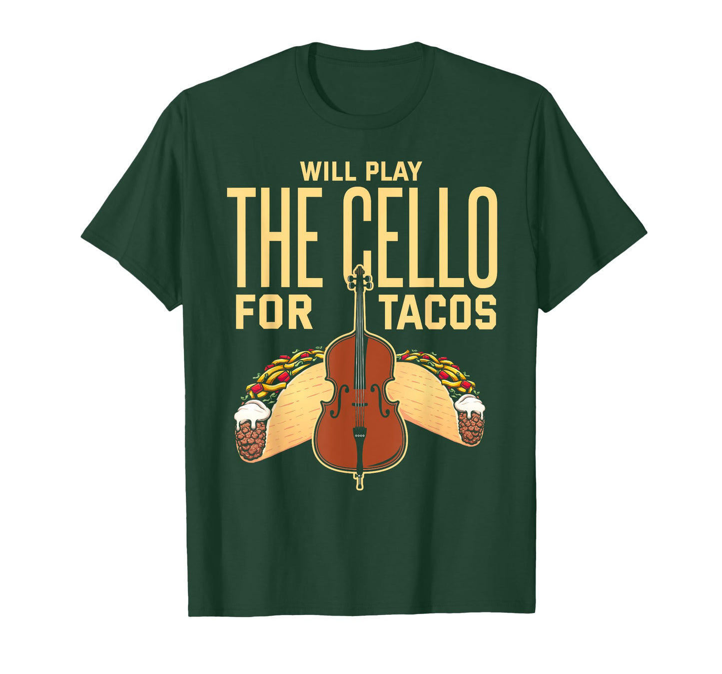 Cello Shirt Taco Lover Funny Cellist Musician Cello Player T-Shirt