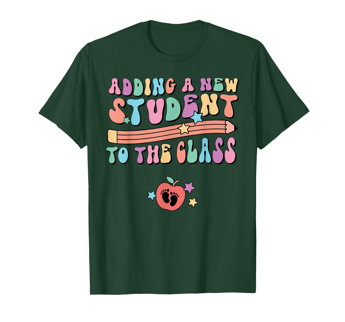 Retro Teacher Pregnancy Announcement New Student Baby Reveal T-Shirt