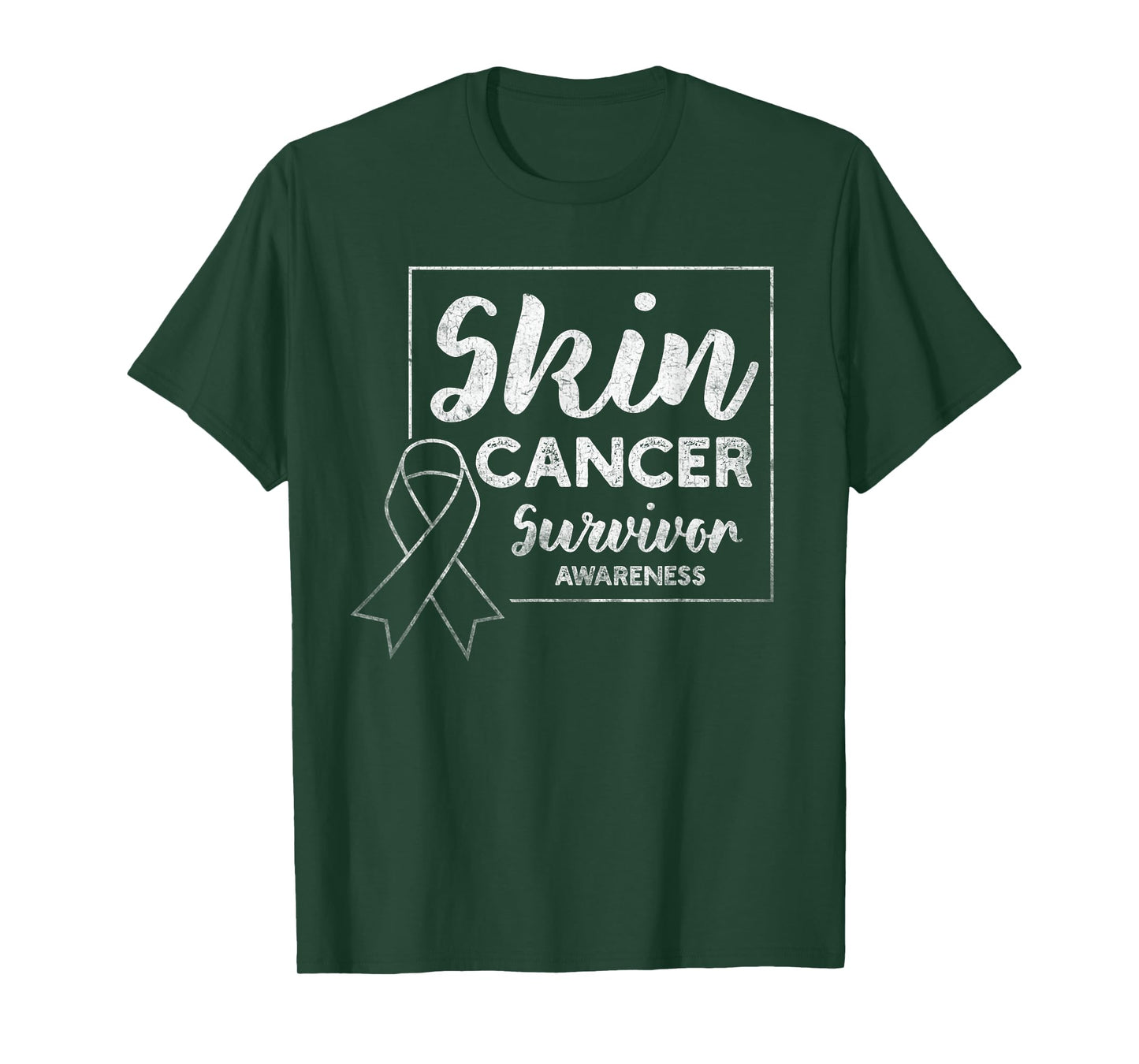 Skin Cancer Survivor Products Melanoma Awareness Distressed T-Shirt