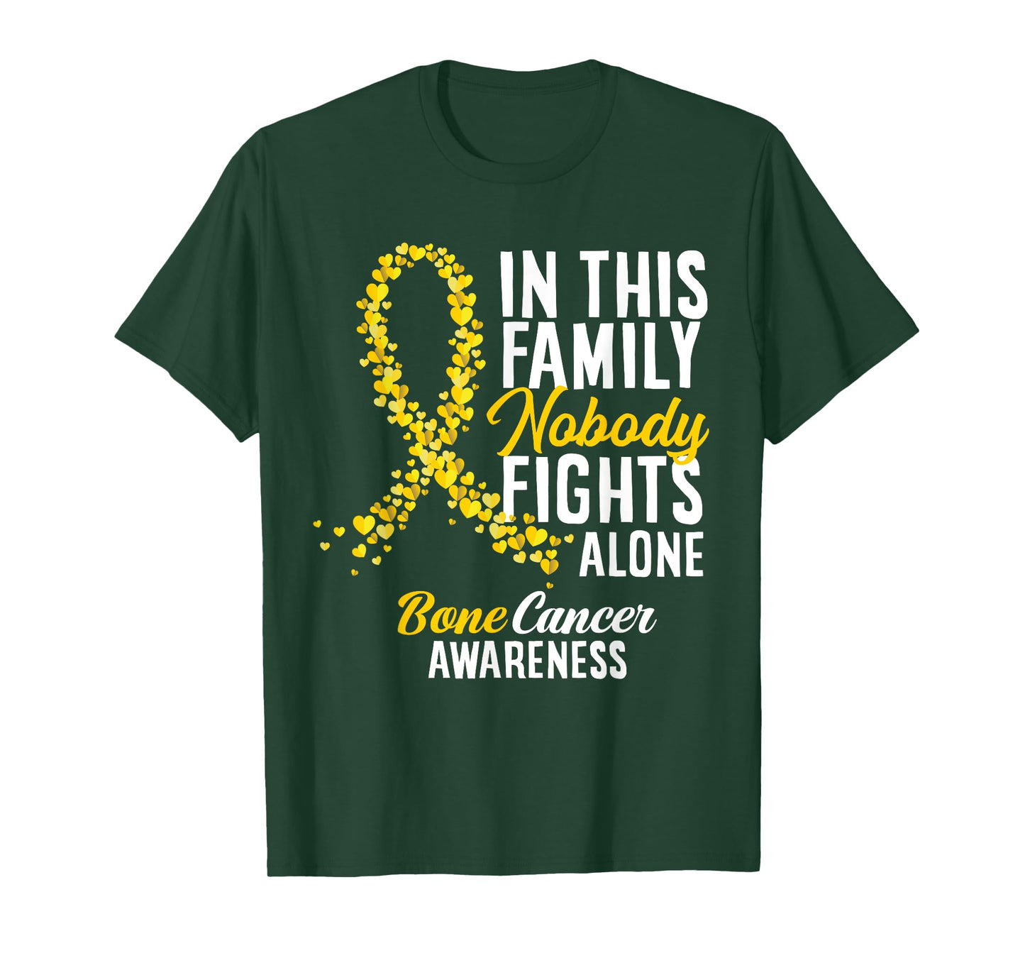 In This Family Nobody Fights Alone Bone Cancer Awareness T-Shirt