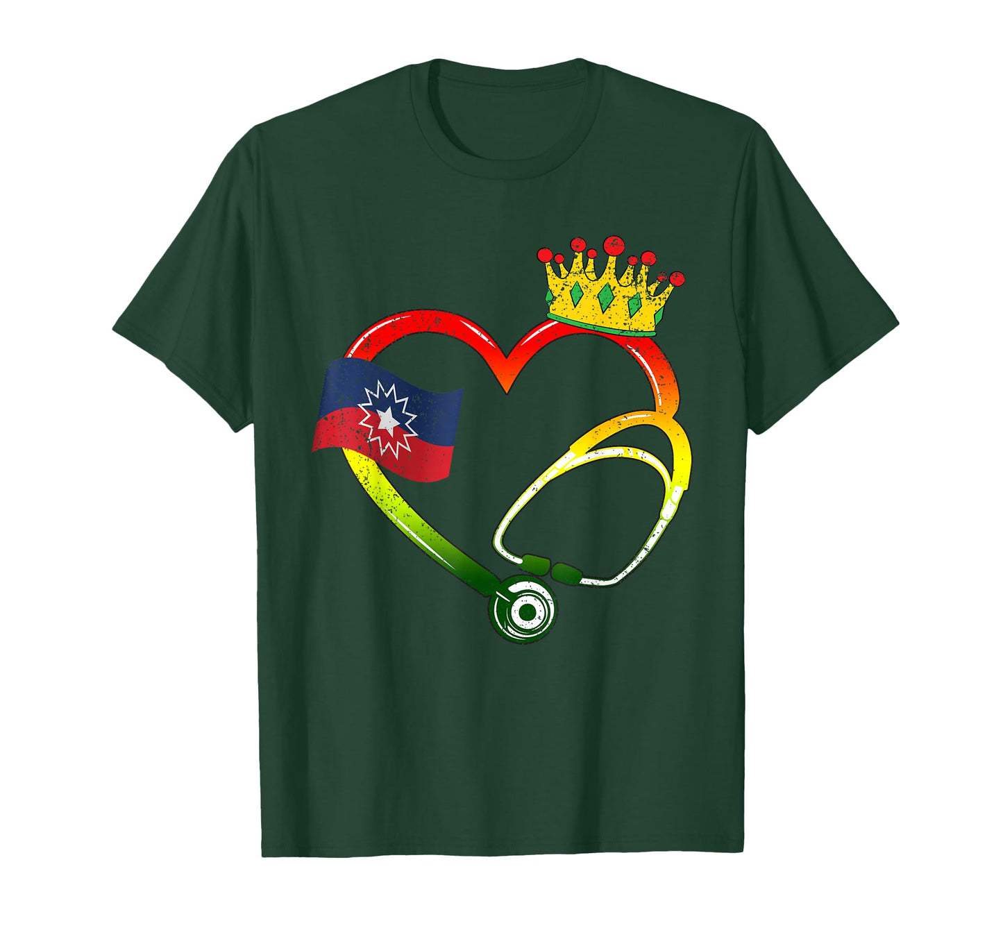 Heart Stethoscope Juneteenth Black History African Nurse T-Shirt